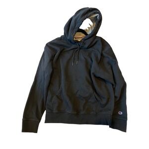 Champion Black on Black Pullover Hoodie Mens L